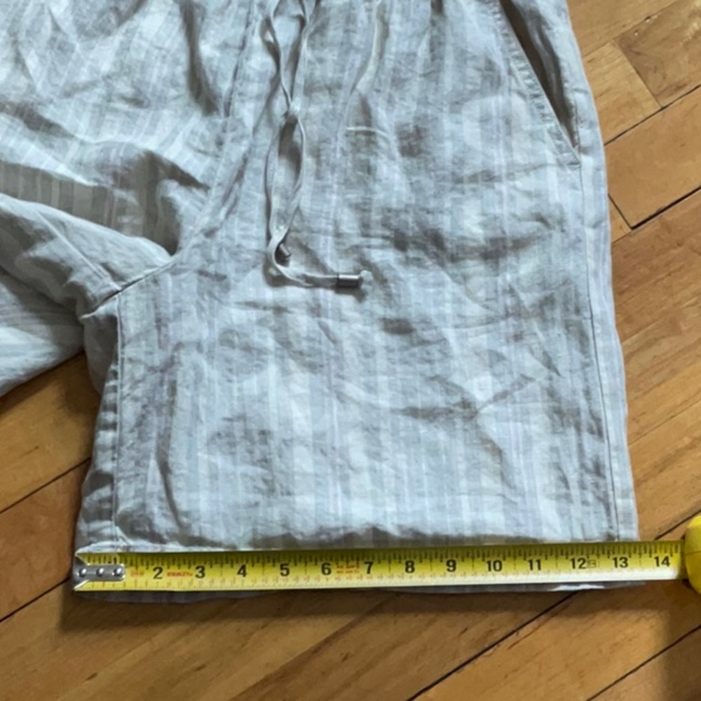 ANTHROPOLOGIE Beachy Linen Short Striped Pull on Drawstring - Picture 7 of 12